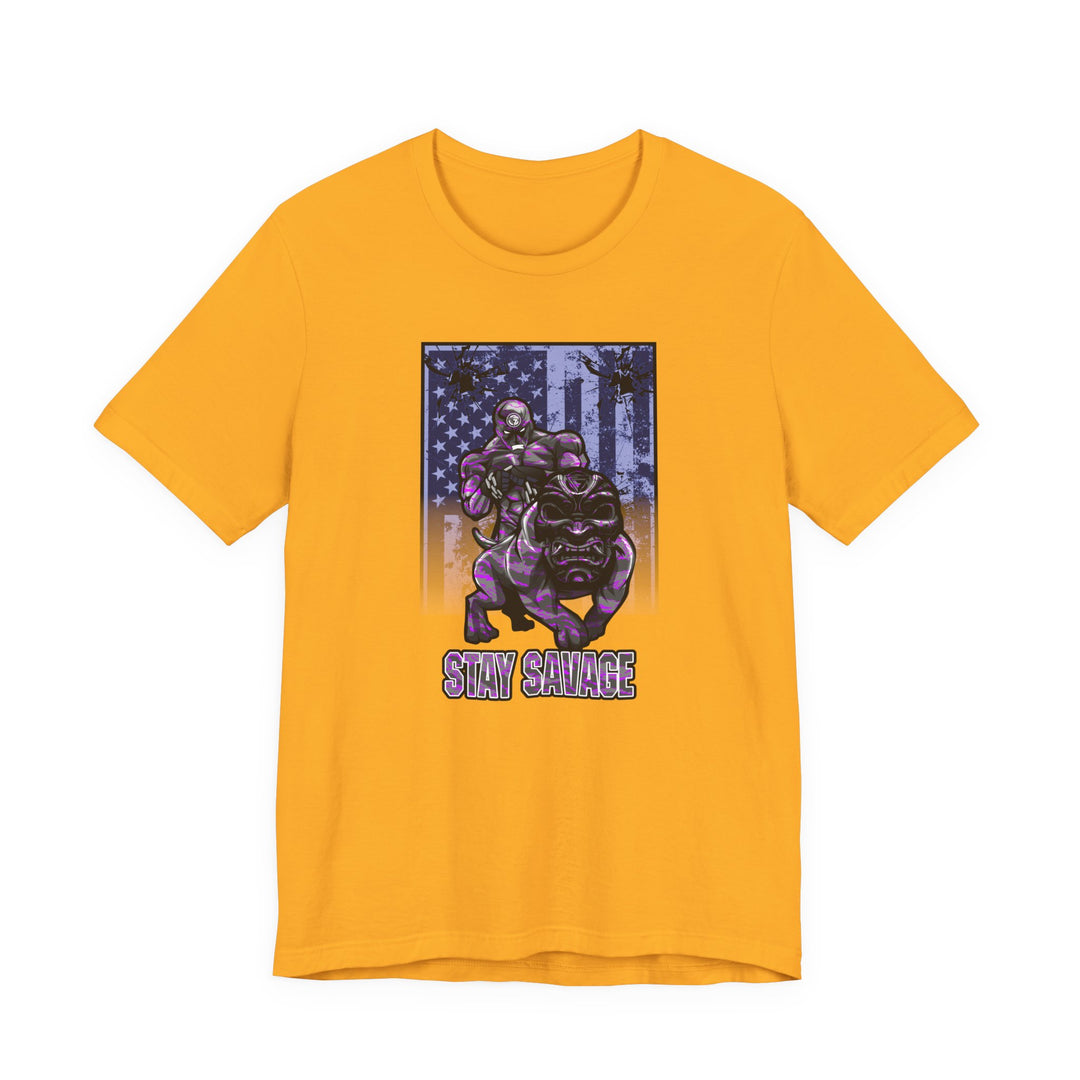 ANGRY DOG FLAG PURPLE GREY CAMO/STAY SAVAGE