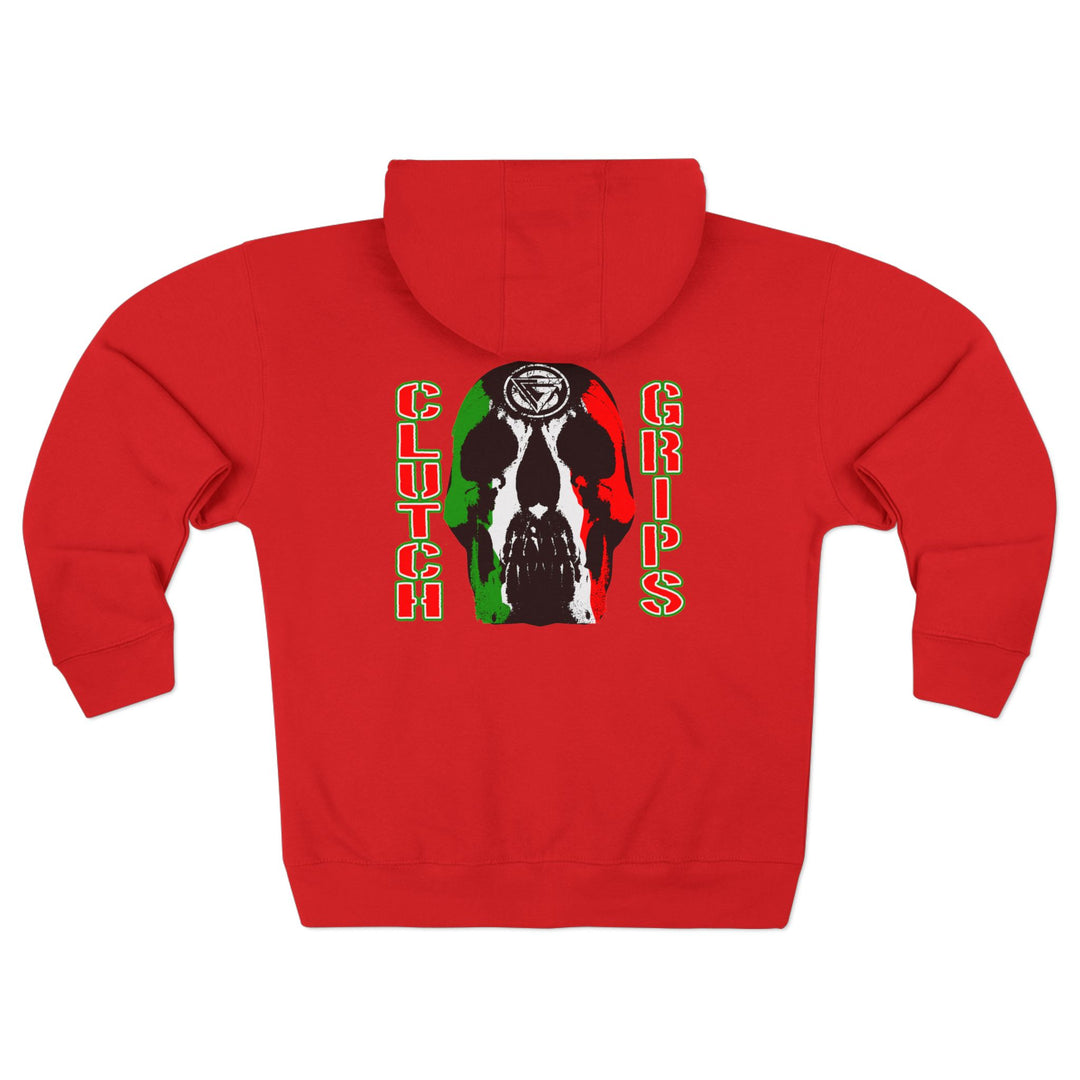 CG SKULL RED WHITE GREEN/CLUTCHGRIPS ZIP UP