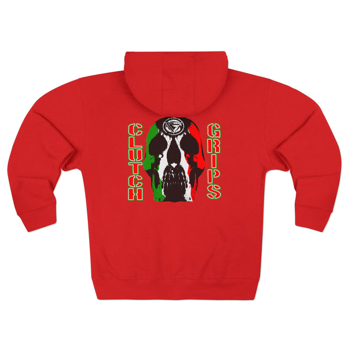 CG SKULL RED WHITE GREEN/CLUTCHGRIPS ZIP UP