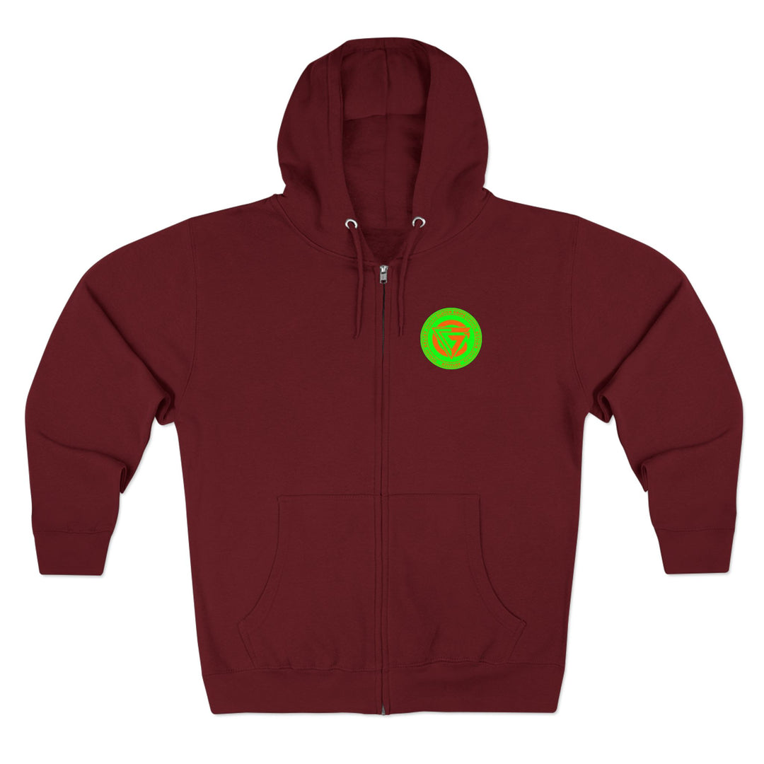 CG TIGER FLAME GREEN ORANGE/LIVE FOR IT ZIP UP