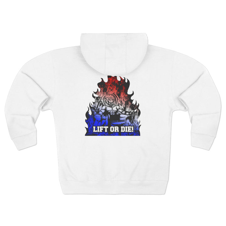MAC FINAL BOSS RED WHITE BLUE FADE/LIFT OR DIE ZIP UP