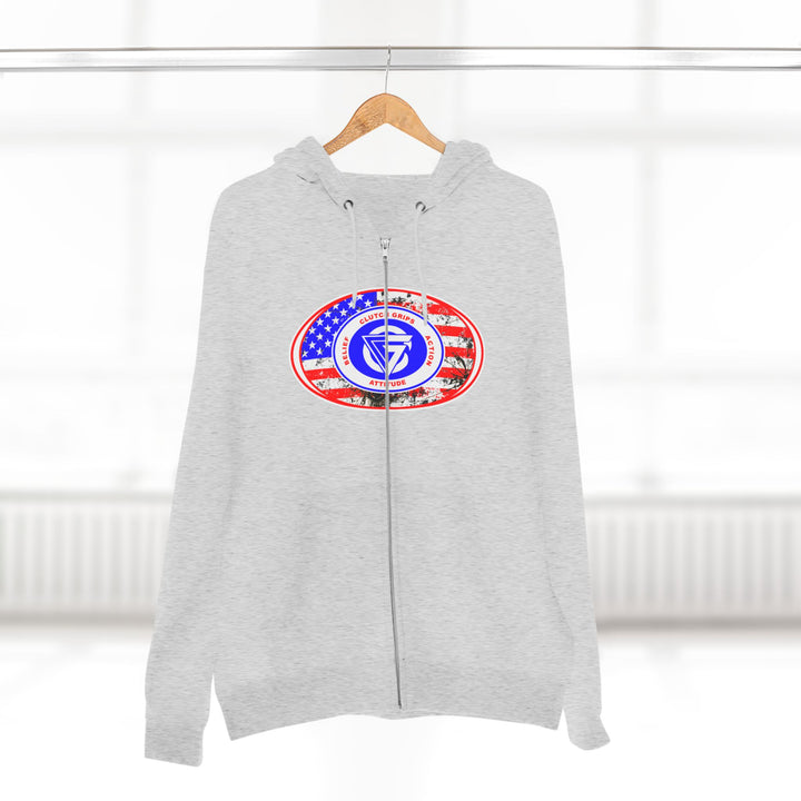 AMERICAN WARRIOR TRIBUTE  RED WHITE BLUE/AMERICAN SAVAGE ZIP UP