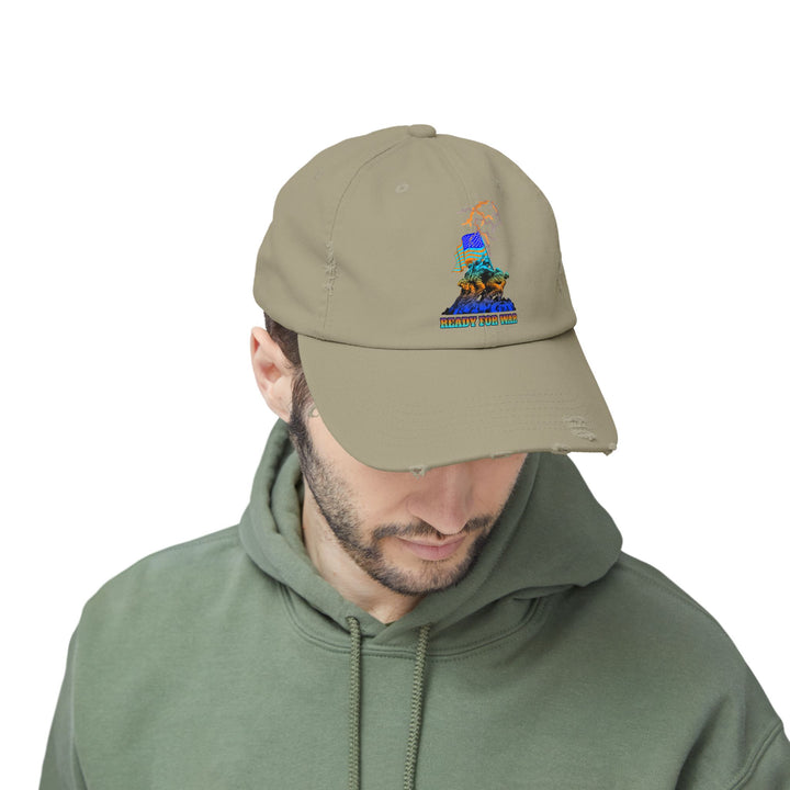 AMERICAN WARRIOR BLUE ORANGE AQUA/READY FOR WAR CAP