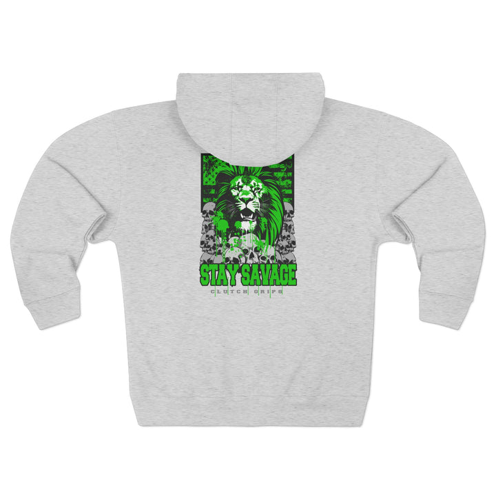 CG LION HEART GREEN WHITE /STAY SAVAGE ZIP UP