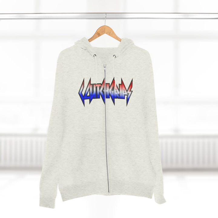 TIGER FLAME RED WHITE BLUE FADE /READY FOR WAR ZIP UP