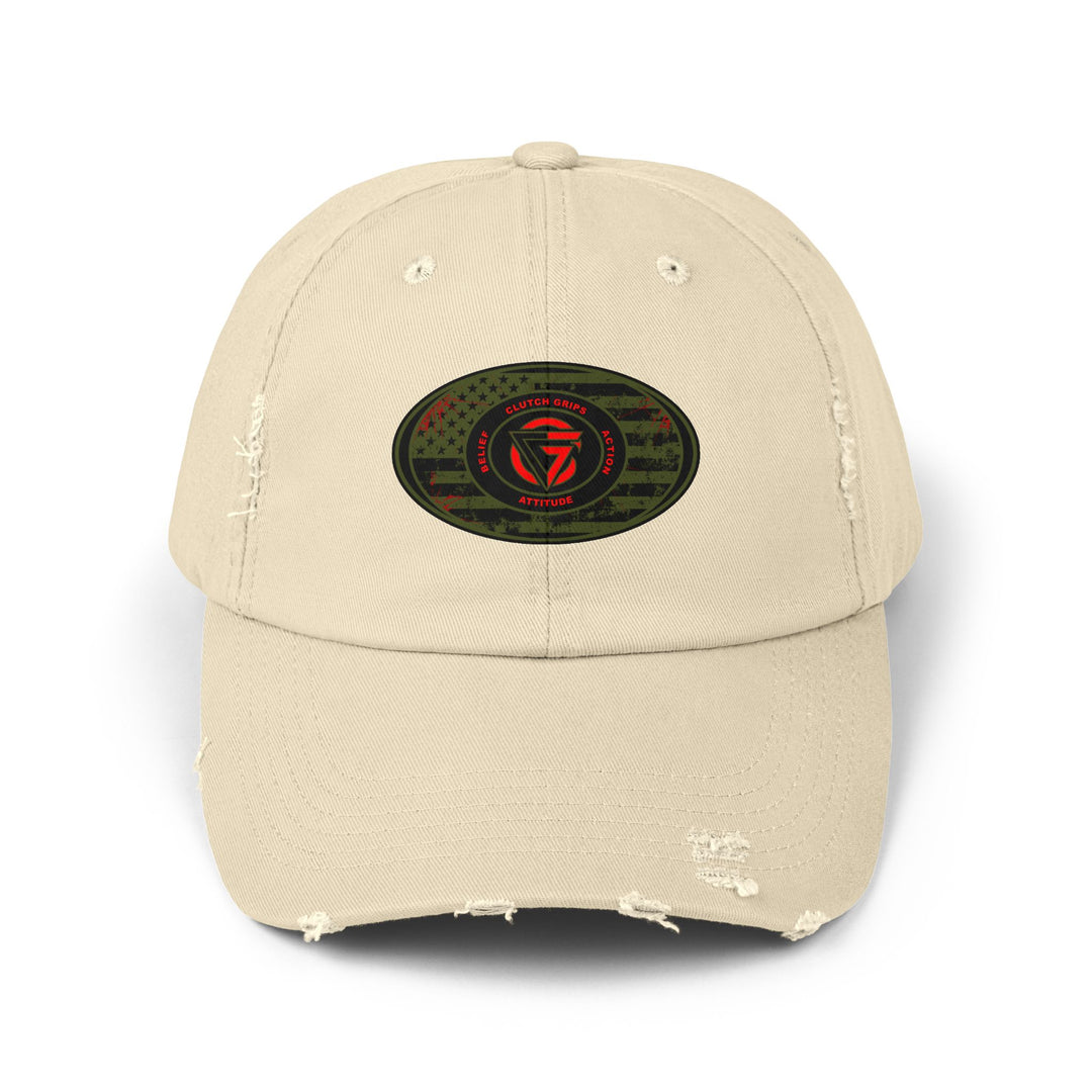 OD GREEN MILTARY BLOODY DISTRESSED TRIBUTE CAP