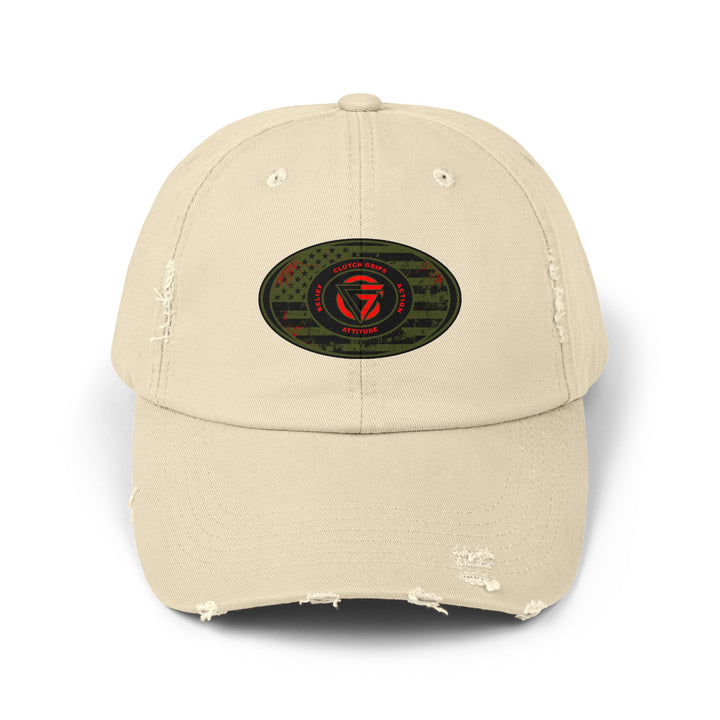 OD GREEN MILTARY BLOODY DISTRESSED TRIBUTE CAP