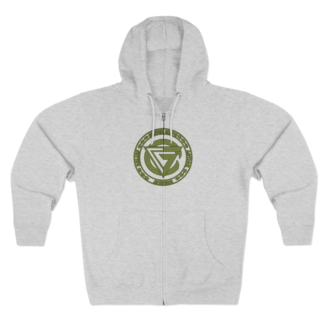 CG SGL SKULL DRAGON TIGER BELL ARMY GREEN /LIFT OR DIE  ZIP UP