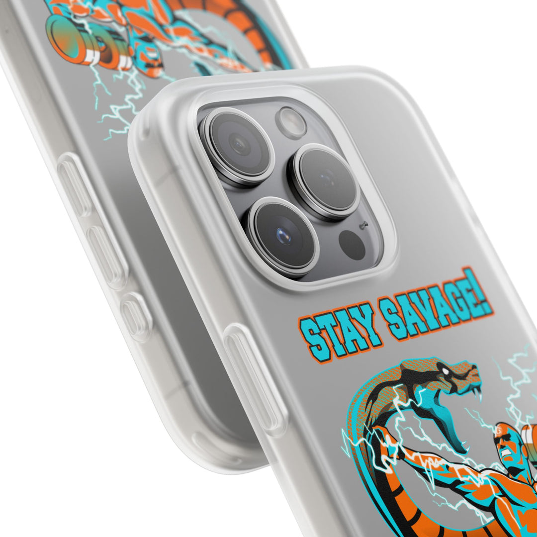 MAC VS SNAKE MIAMI COLORS AQUA ORANGE PHONE CASE /STAY SAVAGE