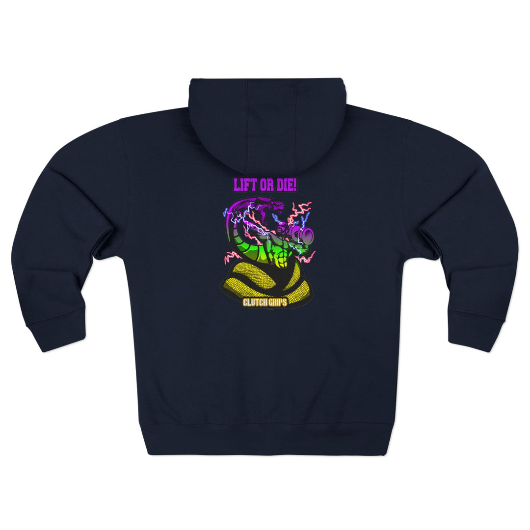 MAC VS SNAKE YELLOW GREEN PURPLE FADE /LIFT OR DIE ZIP UP