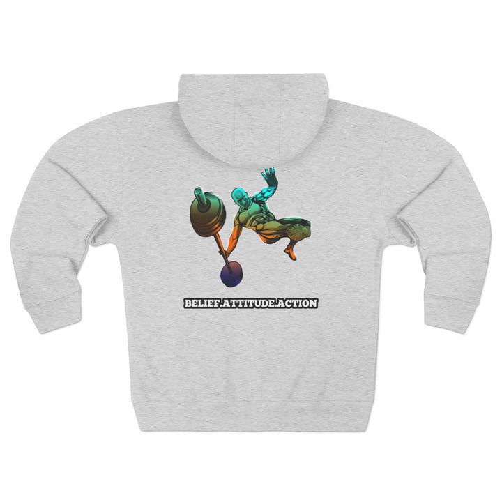 CG MAC JUMP BLUE ORANGE AQUA FADE /BELIEF ATTITUDE ACTION ZIP UP