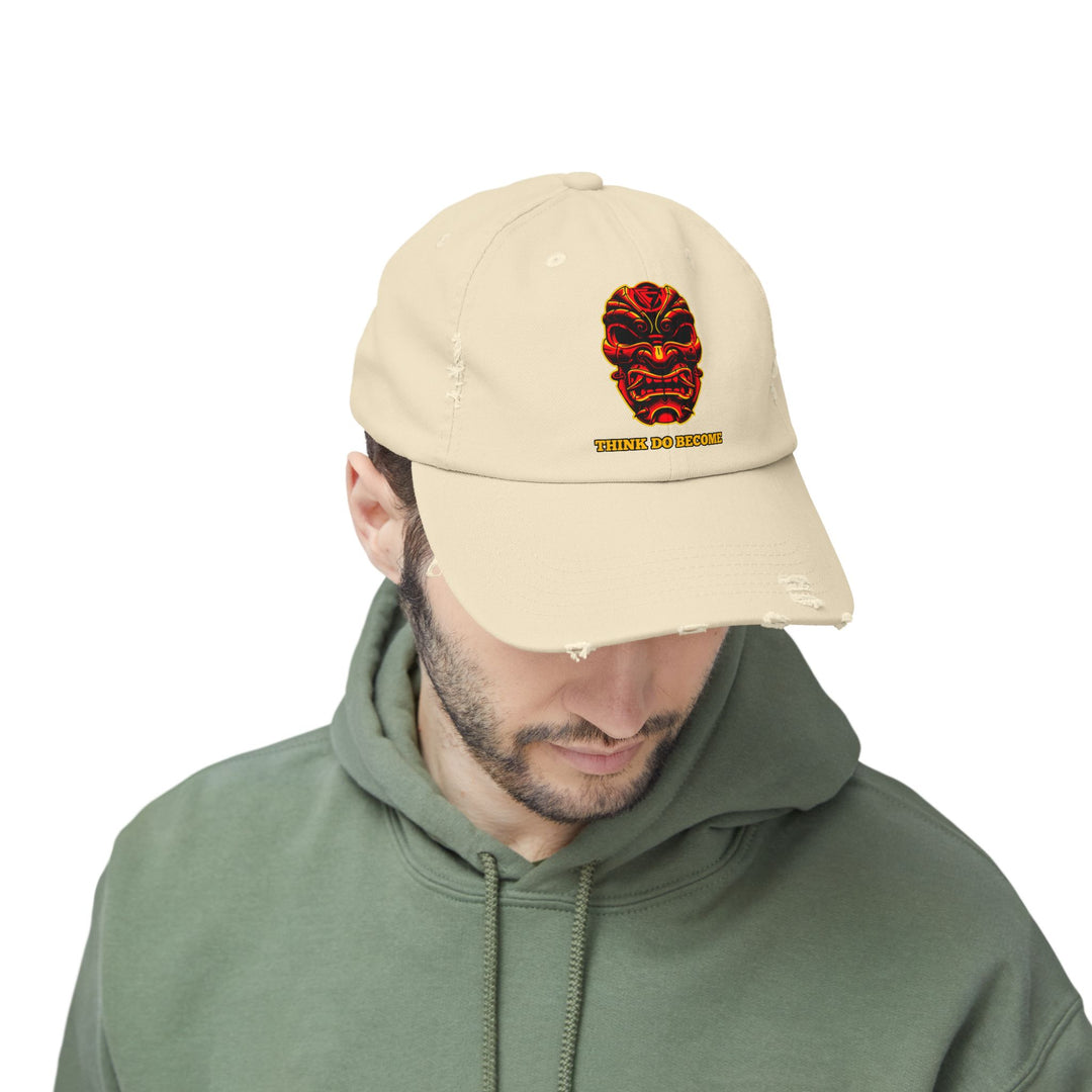 CG SAMURAI MASK RED BLACK GOLD /THINK DO BECOME CAP