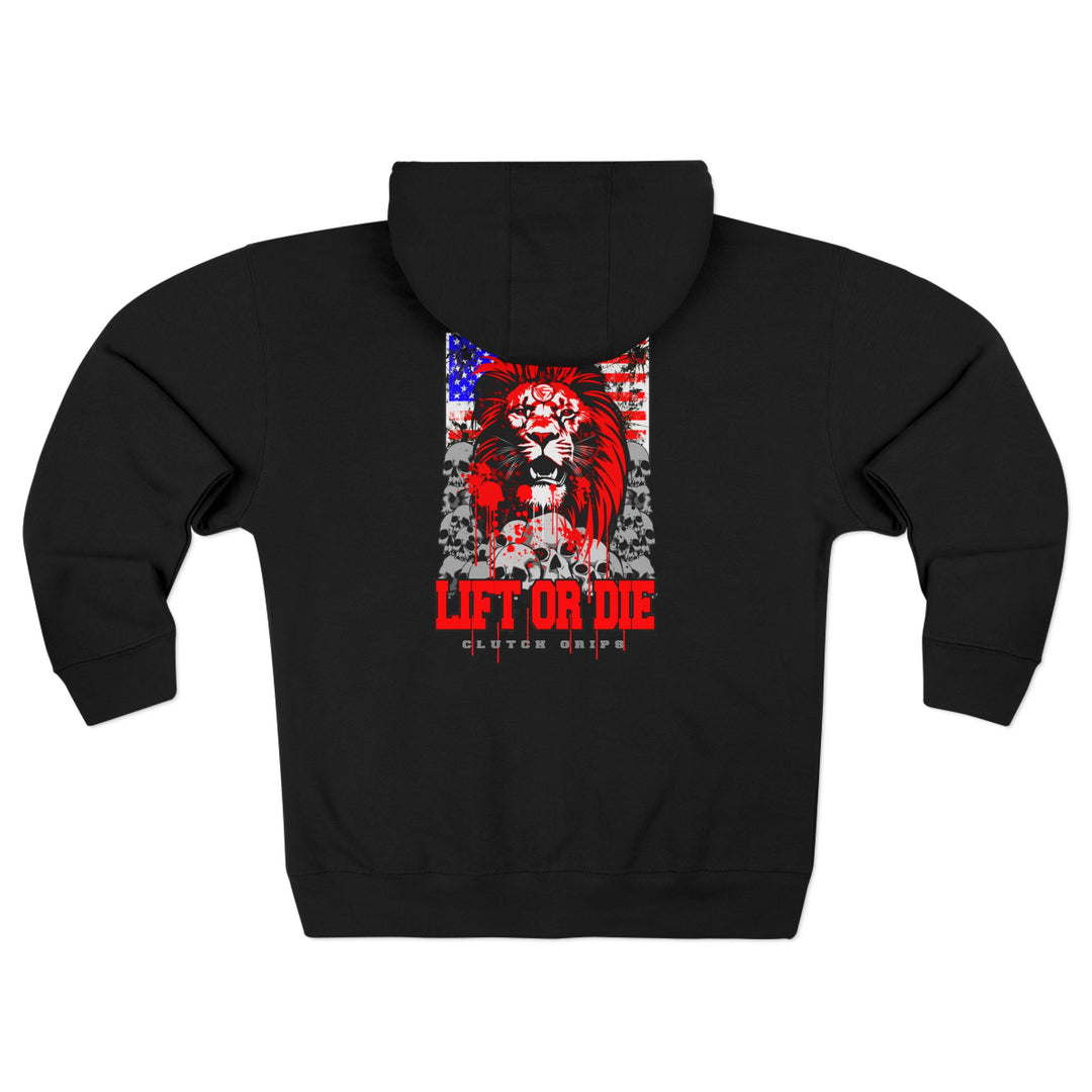 CG LION HEART RED WHITE BLUE/LIFT OR DIE ZIP UP