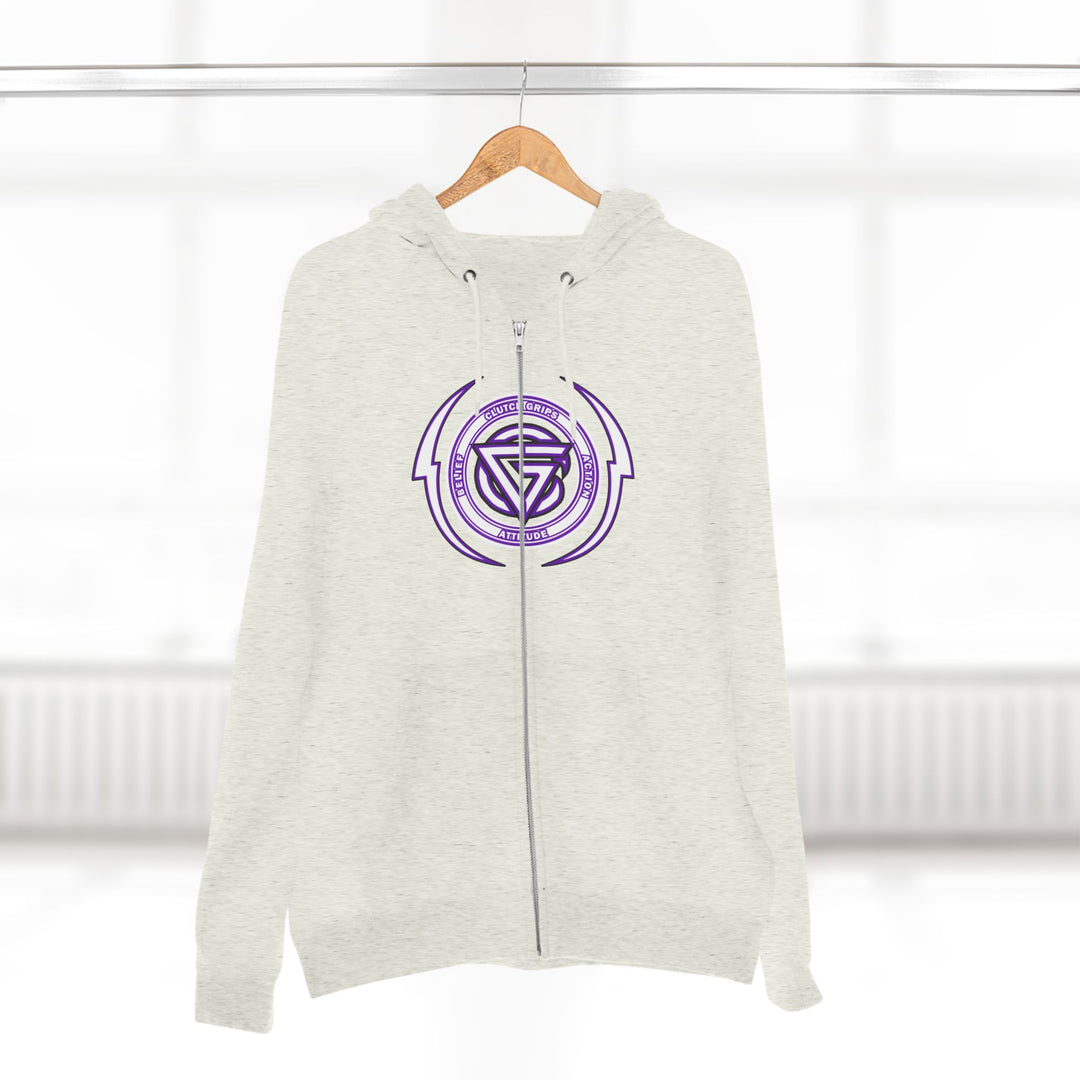RIDE THE LIGHTNING  PURPLE WHITE /LIFT OR DIE ZIP UP