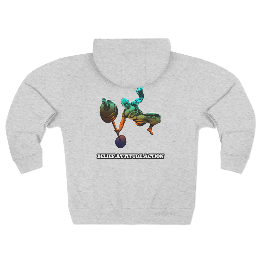 CG MAC JUMP BLUE ORANGE AQUA FADE /BELIEF ATTITUDE ACTION ZIP UP