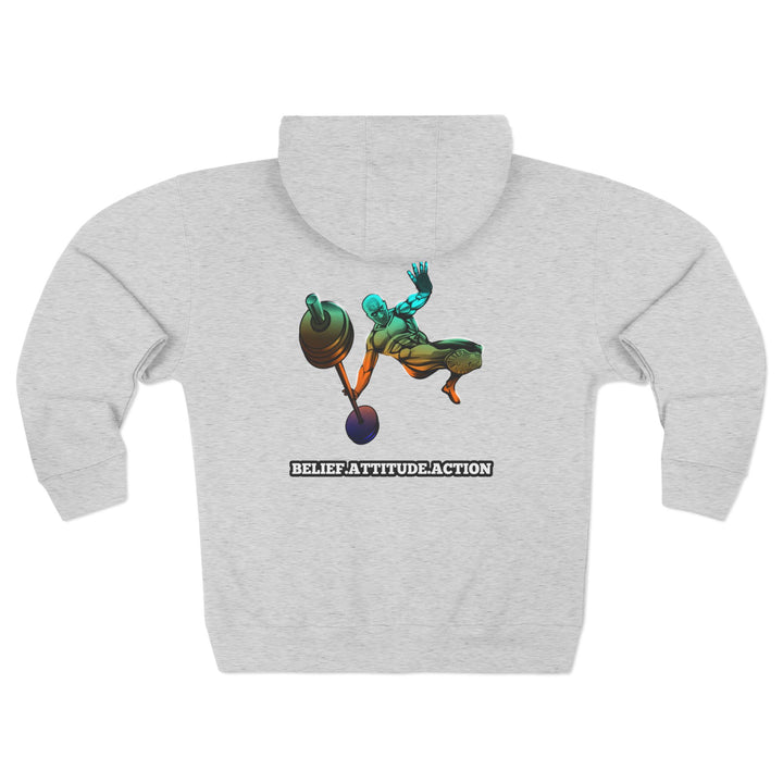 CG MAC JUMP BLUE ORANGE AQUA FADE /BELIEF ATTITUDE ACTION ZIP UP