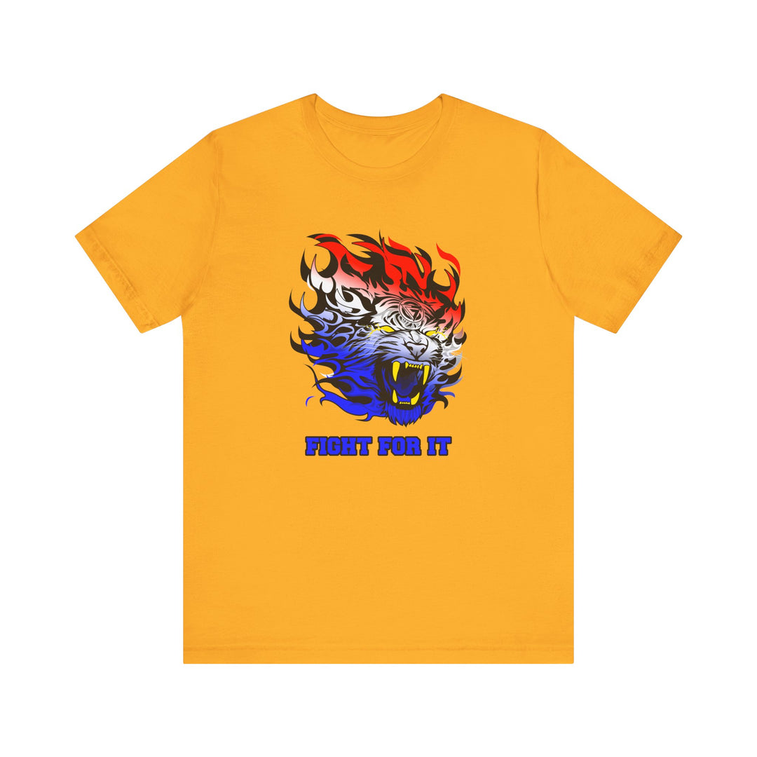 TIGER FLAME RED WHITE BLUE FADE/FIGHT FOR IT