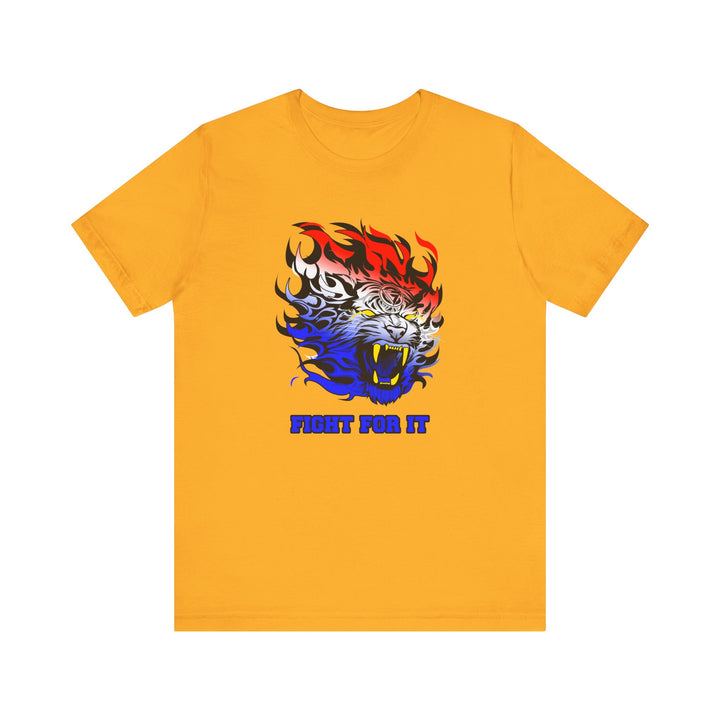 TIGER FLAME RED WHITE BLUE FADE/FIGHT FOR IT