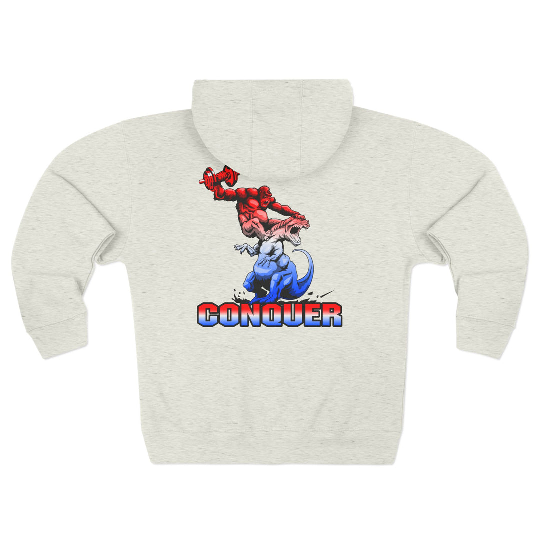CG APE VS ZILLA 2ND FIGHTRED WHITE BLUE FADE /CONQUER ZIP UP