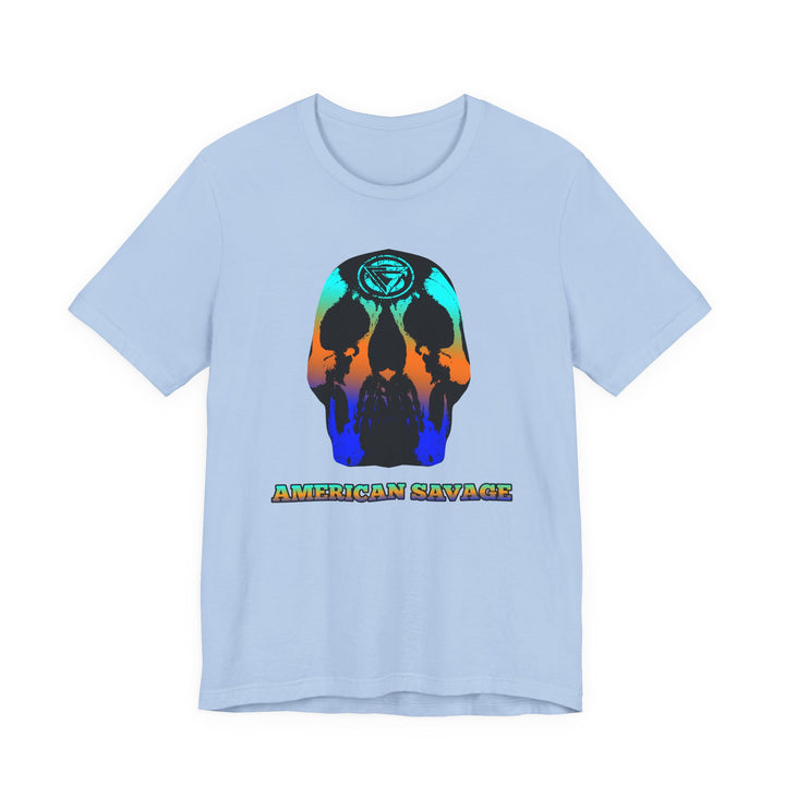 SKULLATOR BLUE ORANGE AQUA  /AMERICAN SAVAGE