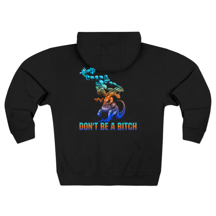 CG APE VS ZILLA 2ND FIGHT BLUE ORANGE AQUA /DONT BE A BITCH ZIP UP
