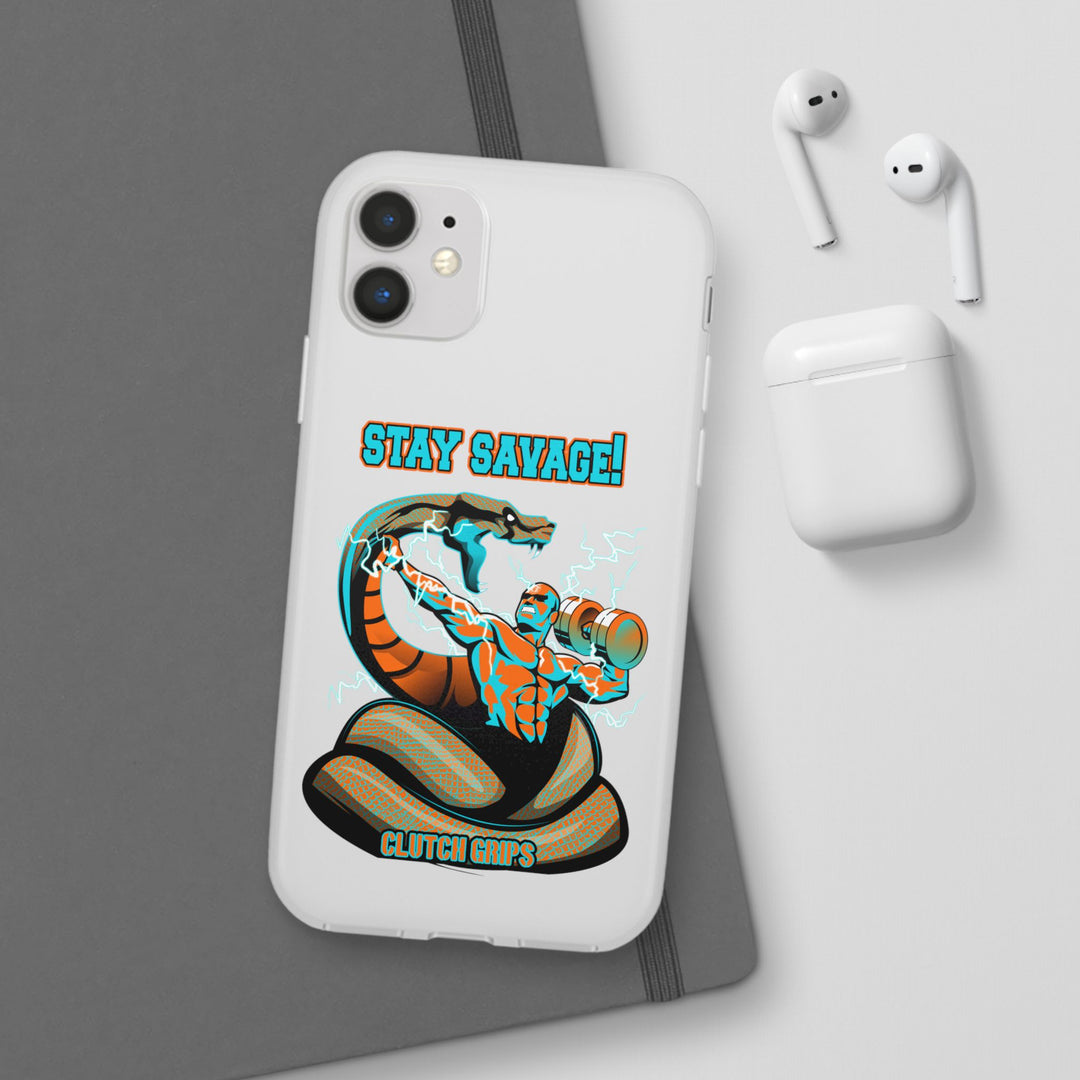 MAC VS SNAKE MIAMI COLORS AQUA ORANGE PHONE CASE /STAY SAVAGE