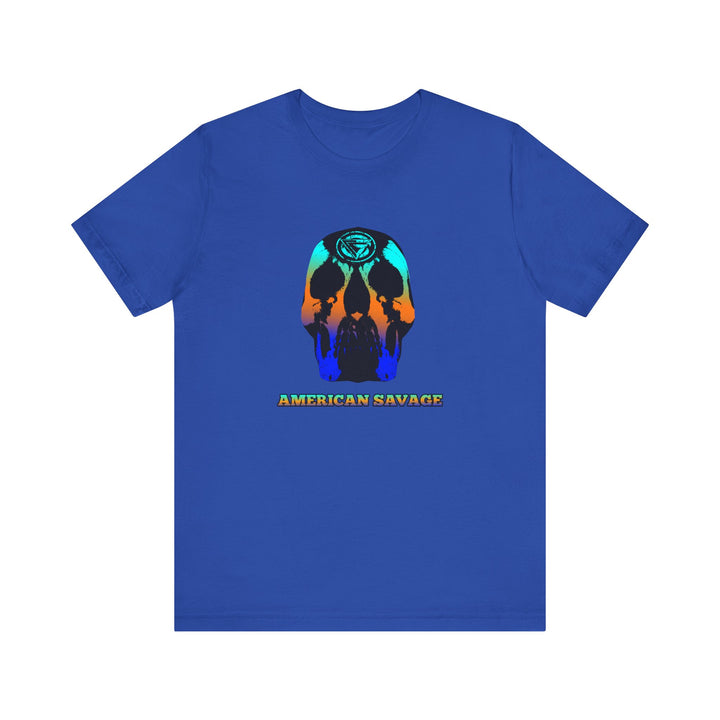 SKULLATOR BLUE ORANGE AQUA  /AMERICAN SAVAGE