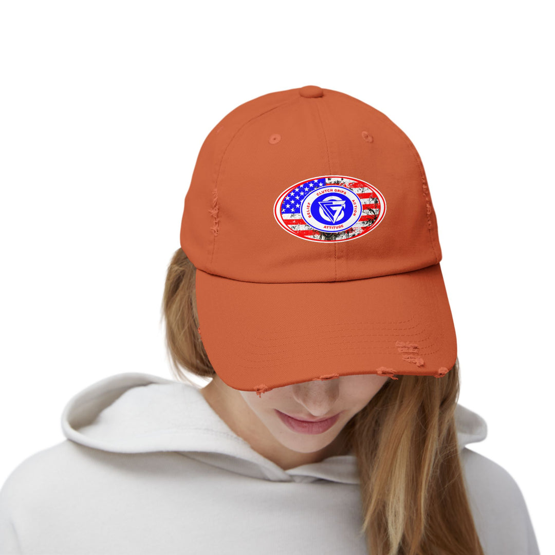 CG OVAL LOGO DISTRESSED FLAG /BELIEF ATTITUDE ACTION CAP