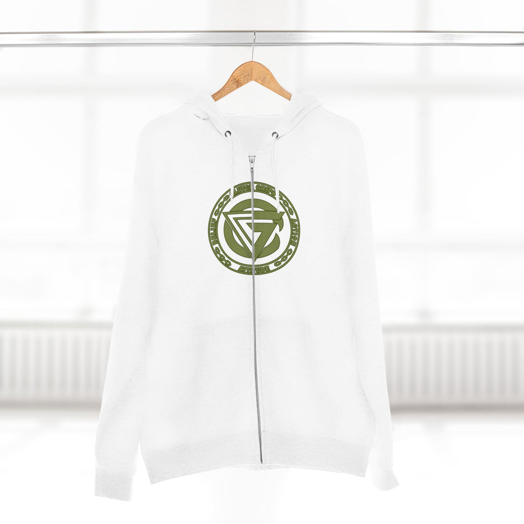 CG SGL SKULL DRAGON TIGER BELL ARMY GREEN /LIFT OR DIE ZIP UP