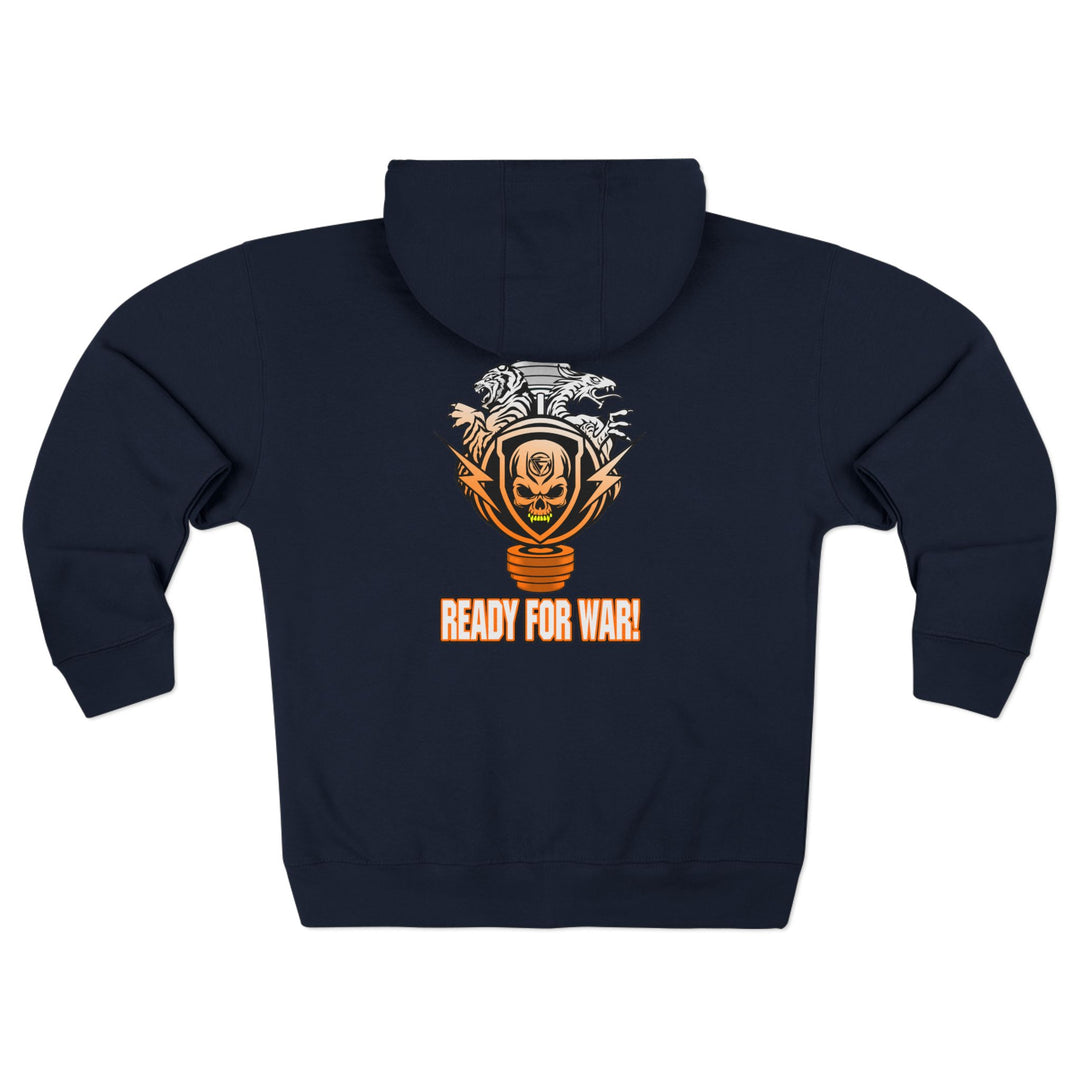 CG SKULLATOR SGL BELL DRAGON TIGER ORANGE WHITE  FADE /READY FOR WAR ZIP UP