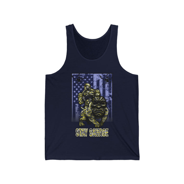 ANGRY DOG YELLOW GREY CAMO TANK FLAG/STAY SAVAGE