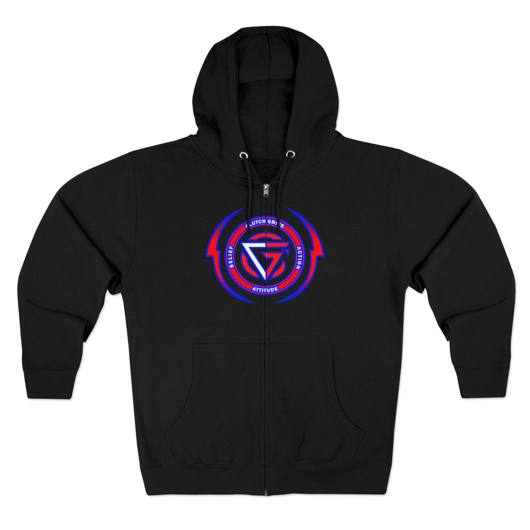 CG LION HEART RED WHITE BLUE/LIFT OR DIE ZIP UP