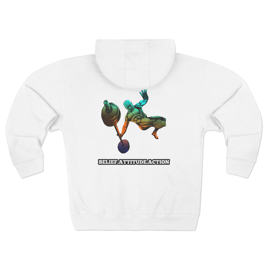CG MAC JUMP BLUE ORANGE AQUA FADE /BELIEF ATTITUDE ACTION ZIP UP