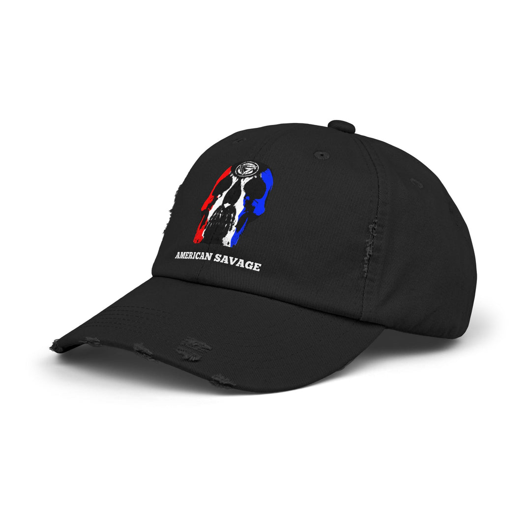 CG SKULL RED WHITE BLUE AMERICAN SAVAGE HAT