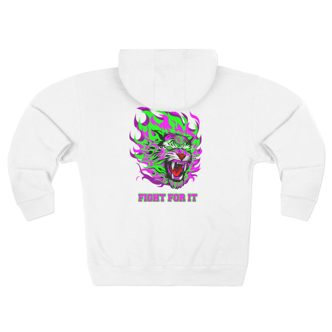 CG TIGER FLAME PURPLE GREEN /FIGHT FOR IT ZIP UP