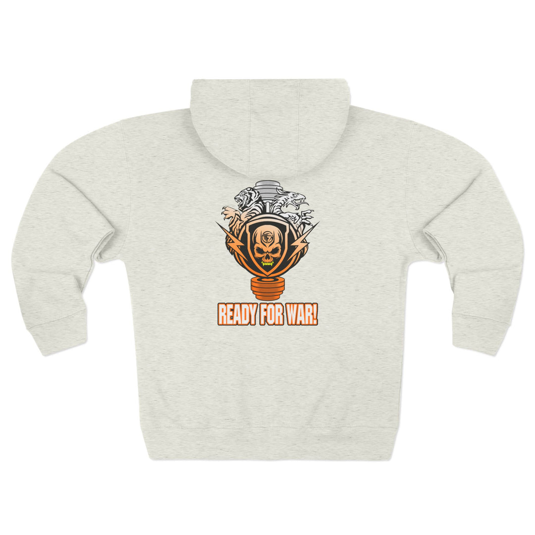 CG SKULLATOR SGL BELL DRAGON TIGER ORANGE WHITE  FADE /READY FOR WAR ZIP UP