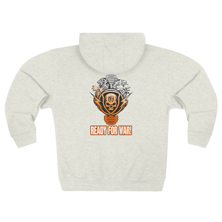 CG SKULLATOR SGL BELL DRAGON TIGER ORANGE WHITE  FADE /READY FOR WAR ZIP UP