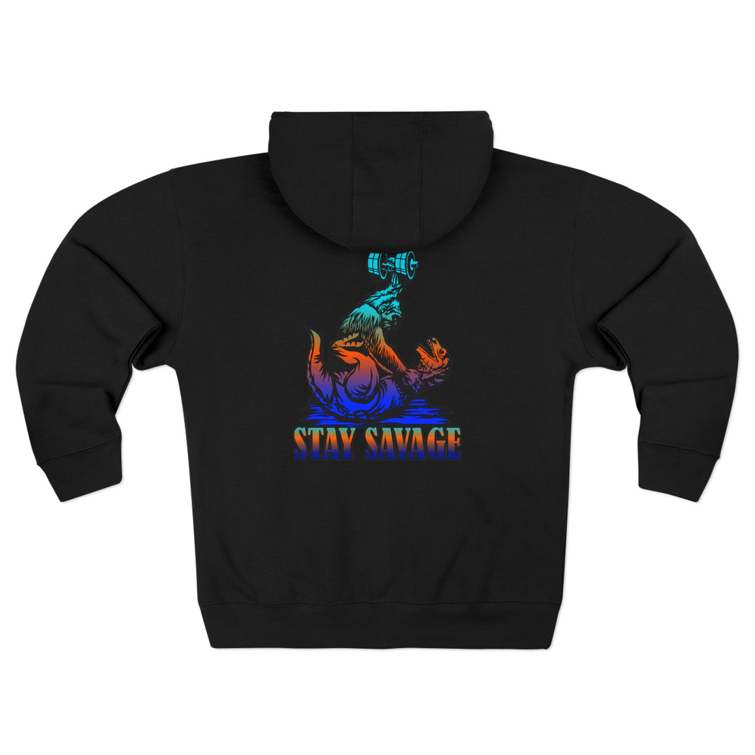 CG APE VS ZILLA ORANGE BLUE AQUA FADE /STAY SAVAGE ZIP UP