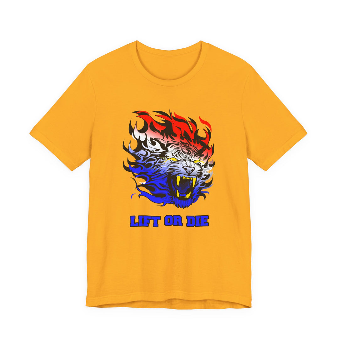 TIGER FLAME RED WHITE BLUE FADE /LIFT OR DIE