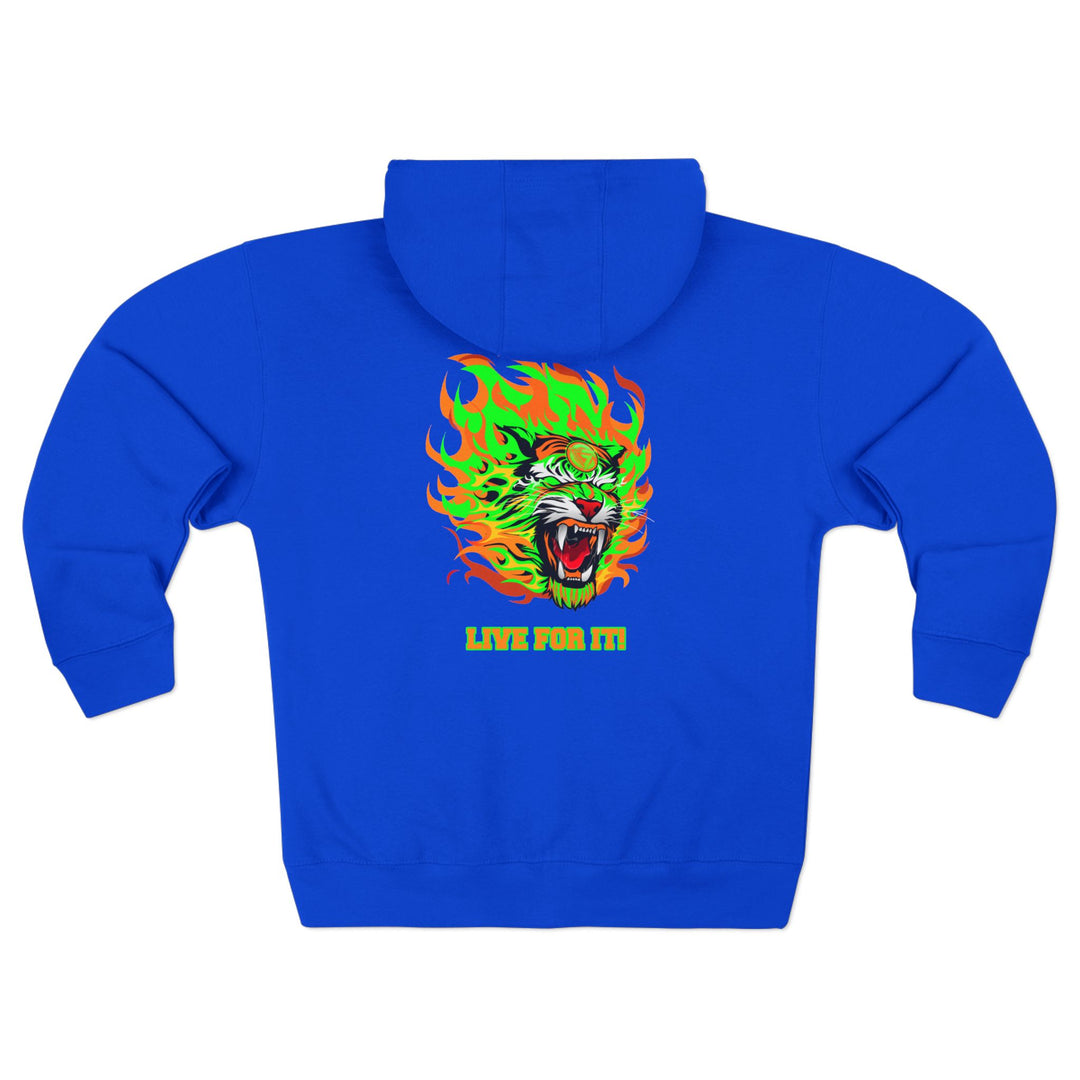 CG TIGER FLAME GREEN ORANGE/LIVE FOR IT ZIP UP
