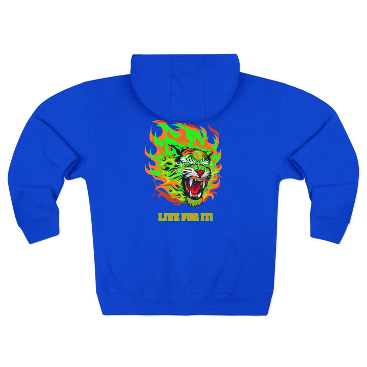 CG TIGER FLAME GREEN ORANGE/LIVE FOR IT ZIP UP