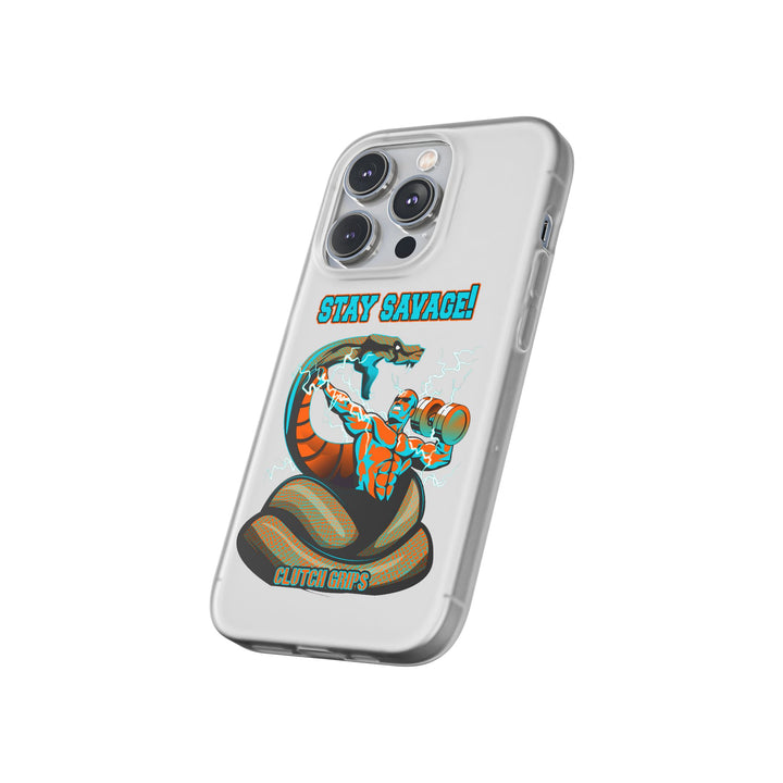 MAC VS SNAKE MIAMI COLORS AQUA ORANGE PHONE CASE /STAY SAVAGE