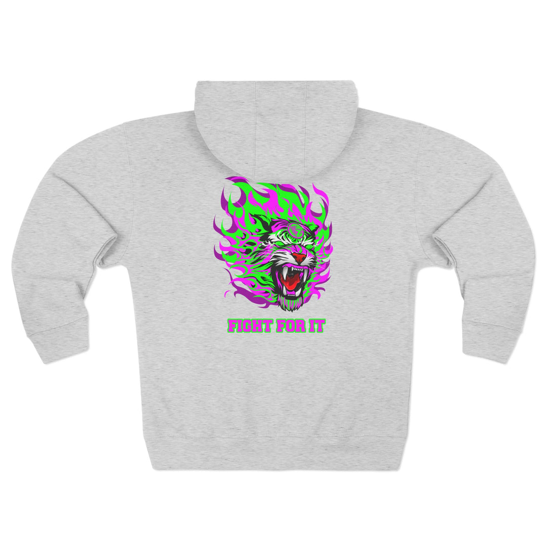 CG TIGER FLAME PURPLE GREEN /FIGHT FOR IT ZIP UP