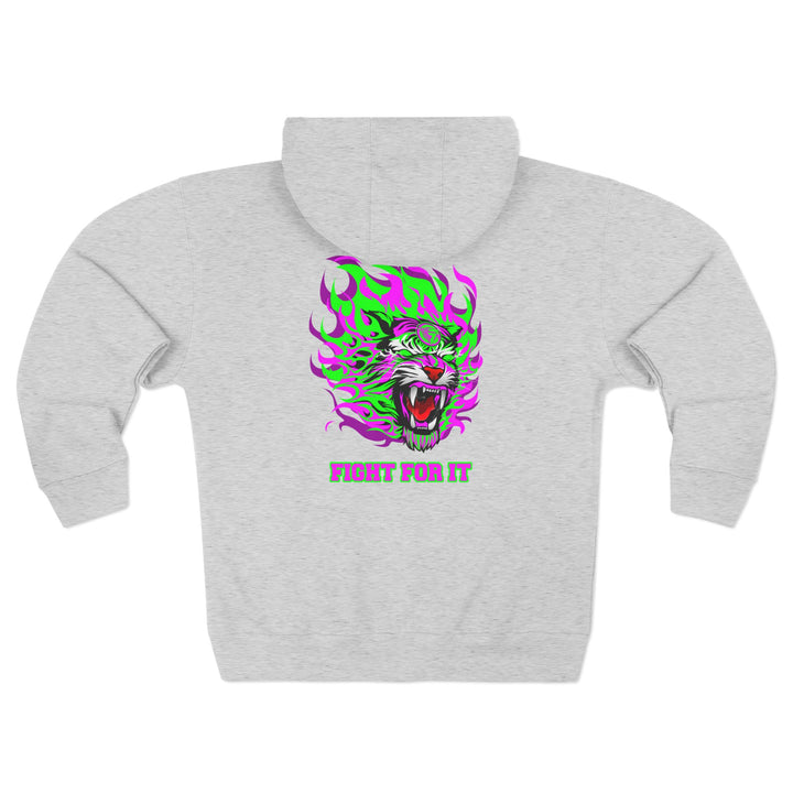CG TIGER FLAME PURPLE GREEN /FIGHT FOR IT ZIP UP