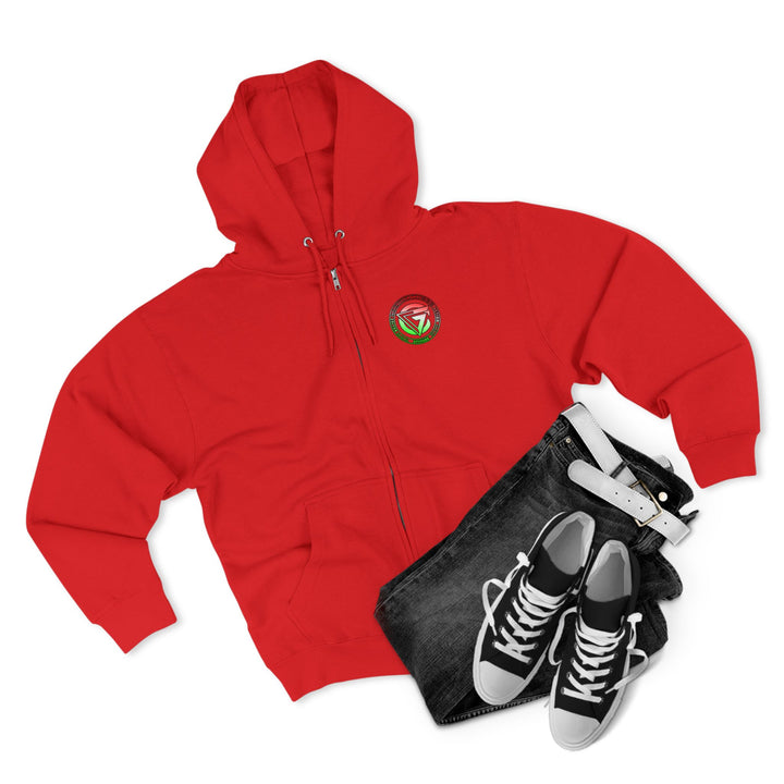 SKULLATOR SGL BELL DRAGON TIGER RED WHITE GREEN FADE/READY FOR WAR ZIP UP