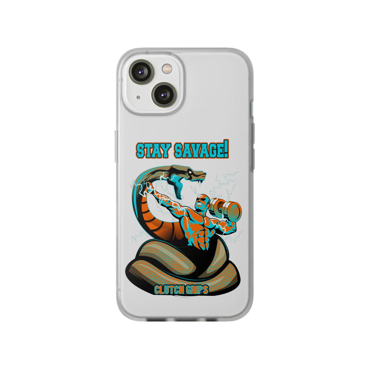 MAC VS SNAKE MIAMI COLORS AQUA ORANGE PHONE CASE /STAY SAVAGE