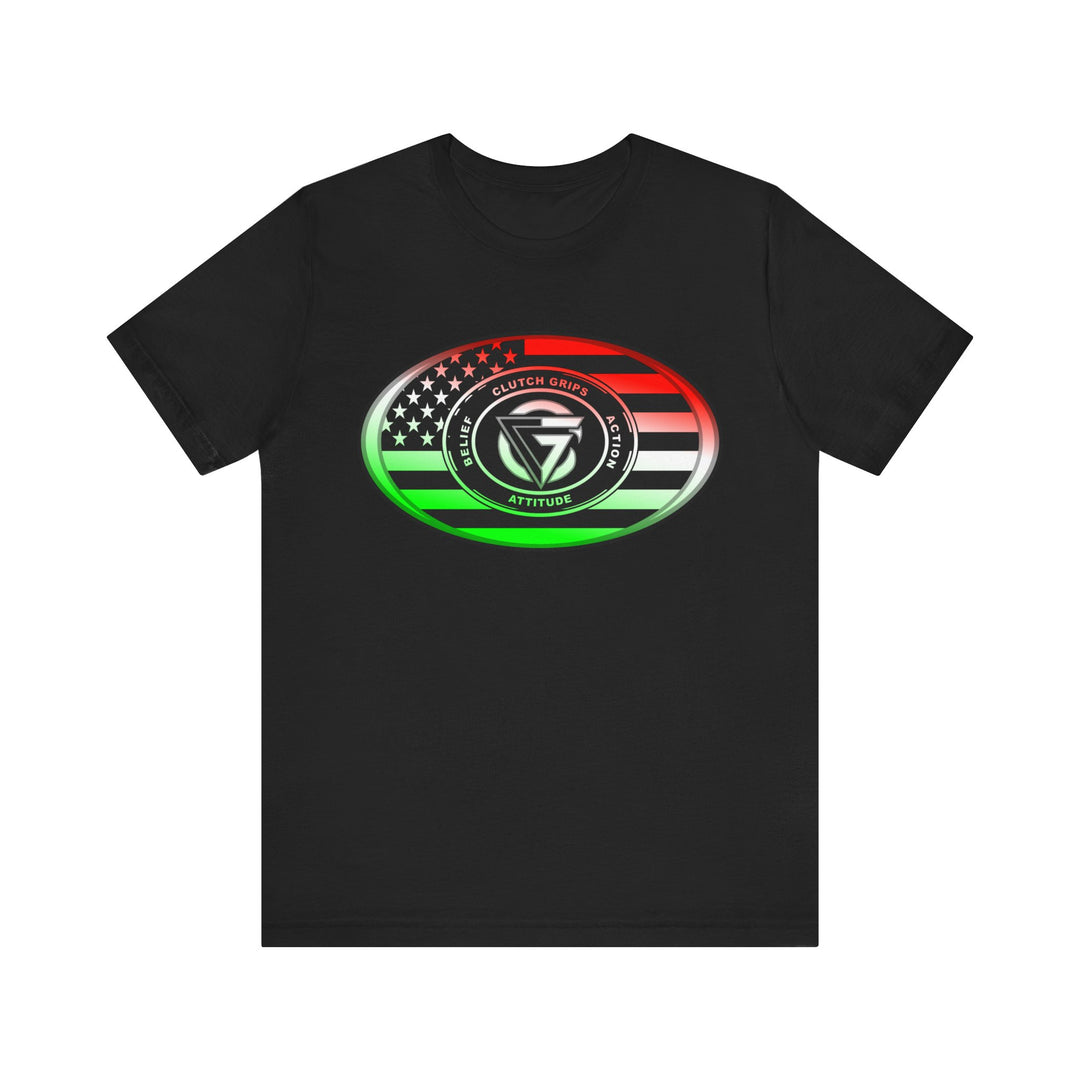 CG LOGO OVAL USA FLAG  RED WHITE GREEN FADE