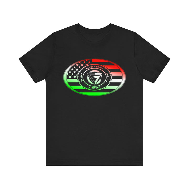 CG LOGO OVAL USA FLAG  RED WHITE GREEN FADE