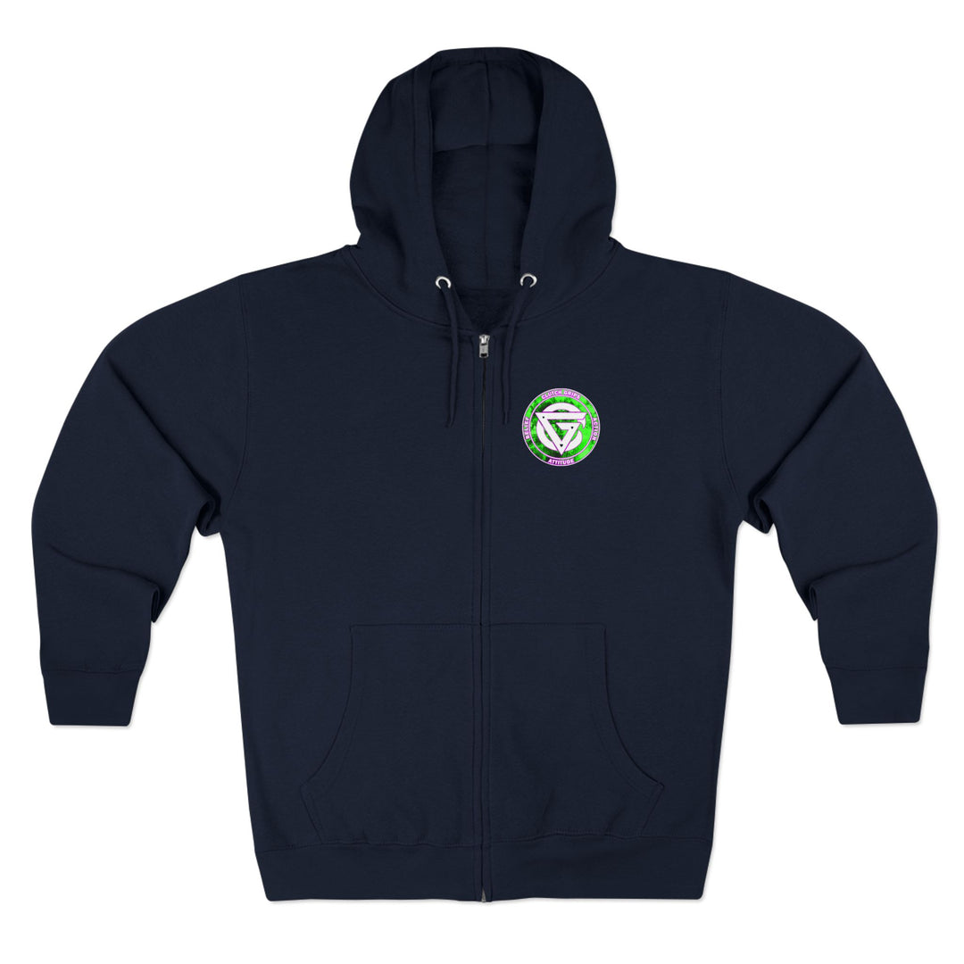 CG LION HEART GREEN PURPLISH PINK LIFT OR DIE ZIP UP