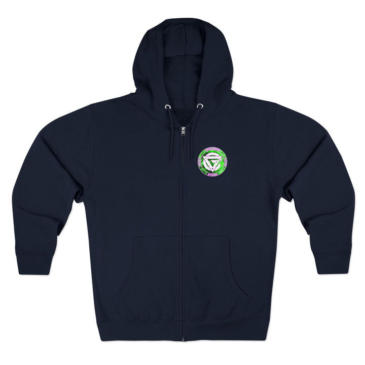 CG LION HEART GREEN PURPLISH PINK LIFT OR DIE ZIP UP